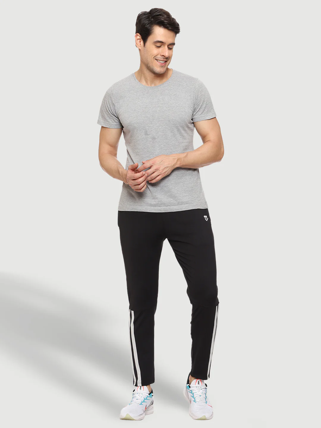 Rapid Dry Black Striped Track Pant for Men - Image 3