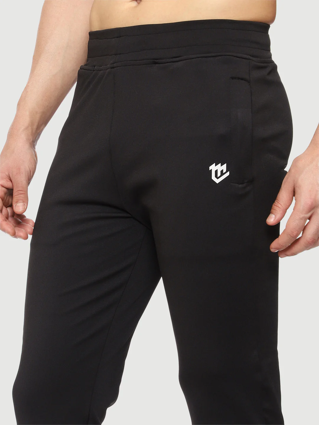 Rapid Dry Black Striped Track Pant for Men - Image 6