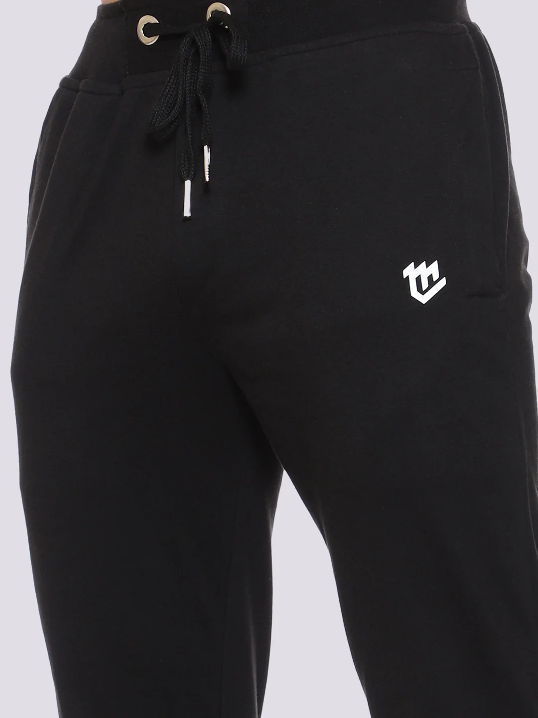 Striped Cotton Black Track Pant for Men. - Image 5