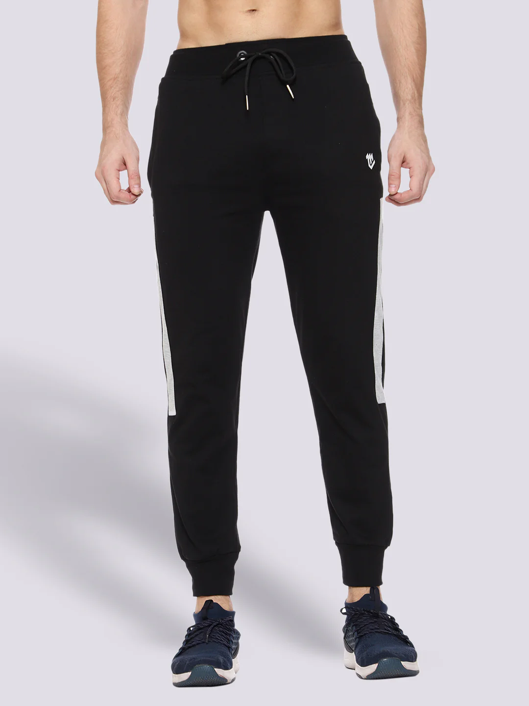 Black Close Bottom Cotton Track Pant for Men - Image 3