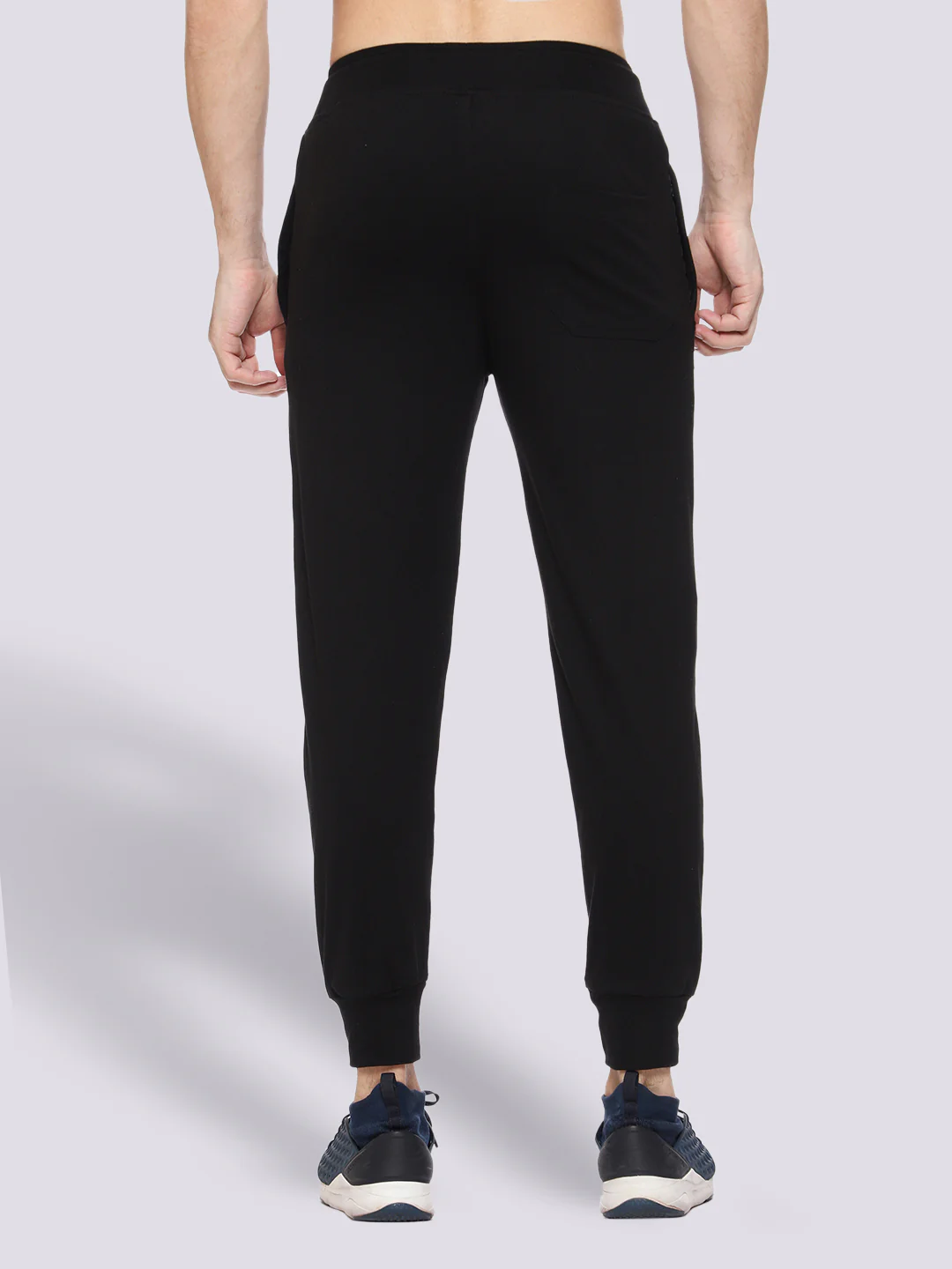 Black Close Bottom Cotton Track Pant for Men - Image 4