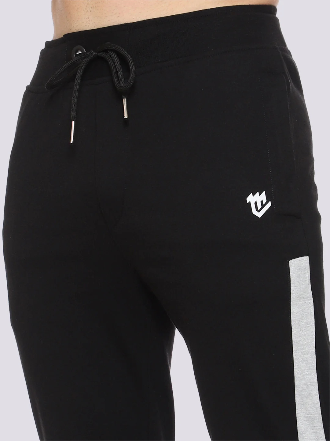 Black Close Bottom Cotton Track Pant for Men - Image 5