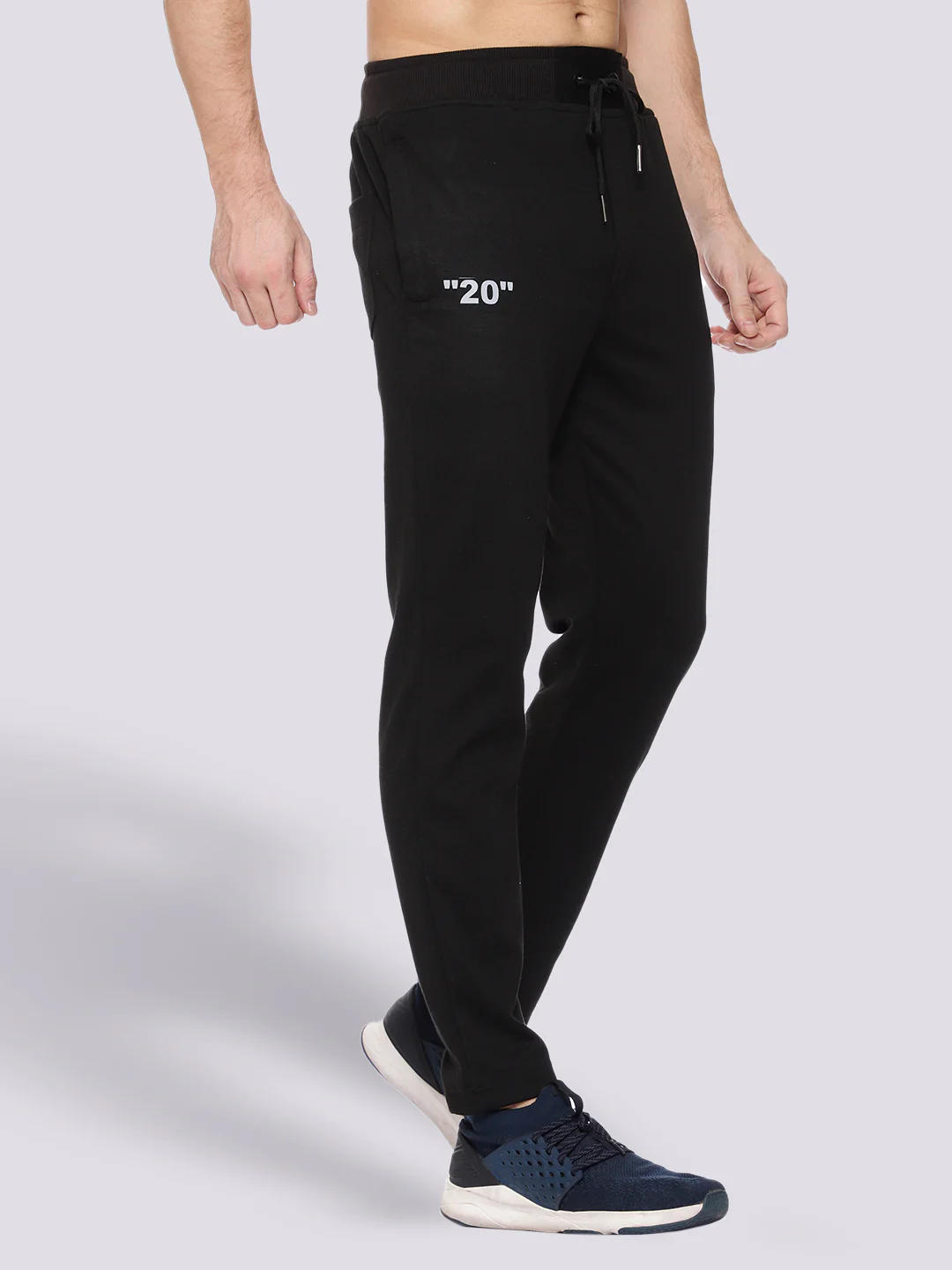Black Reflective Cotton Track Pant For Men - Image 3