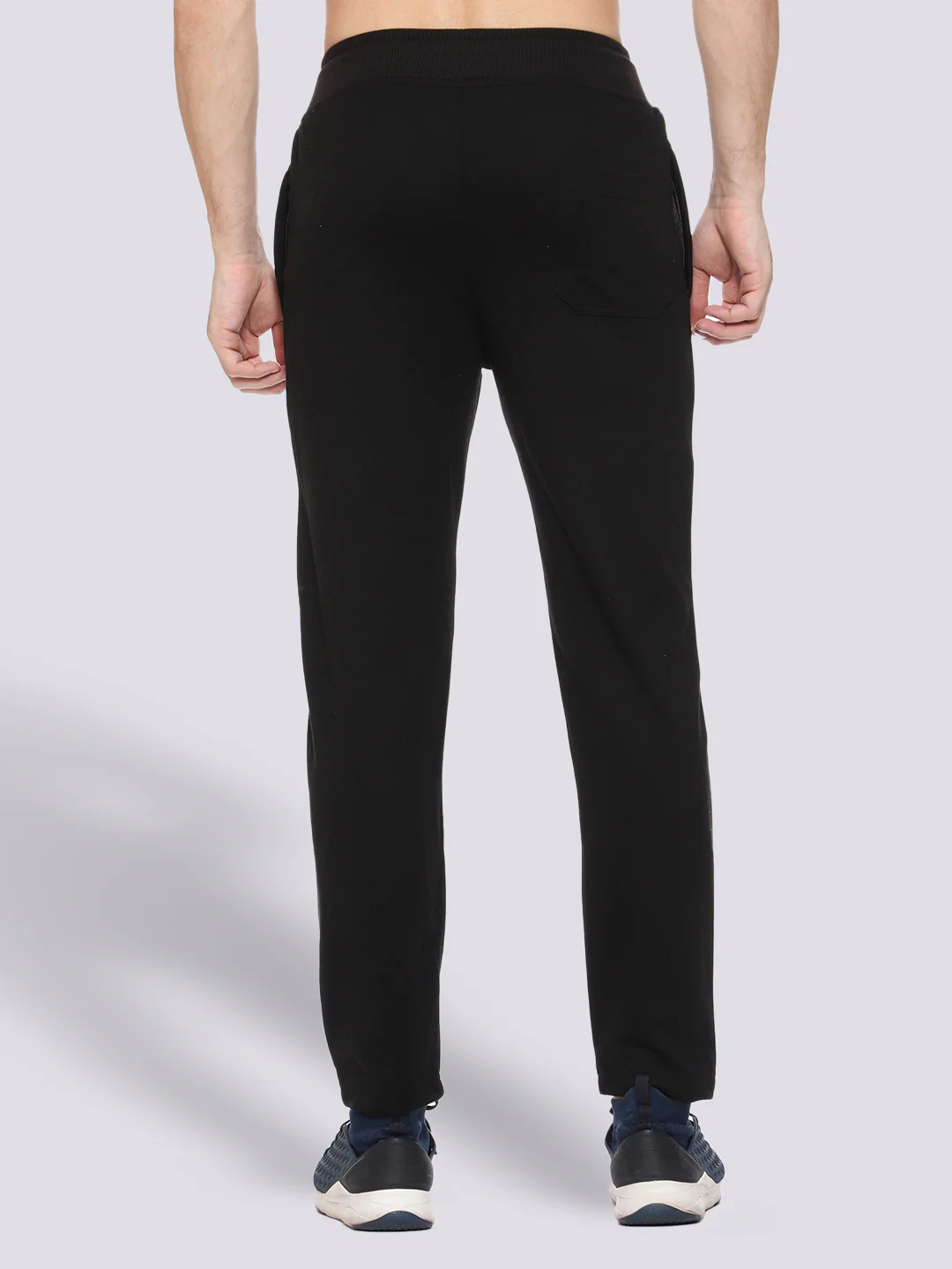 Black Reflective Cotton Track Pant For Men - Image 4