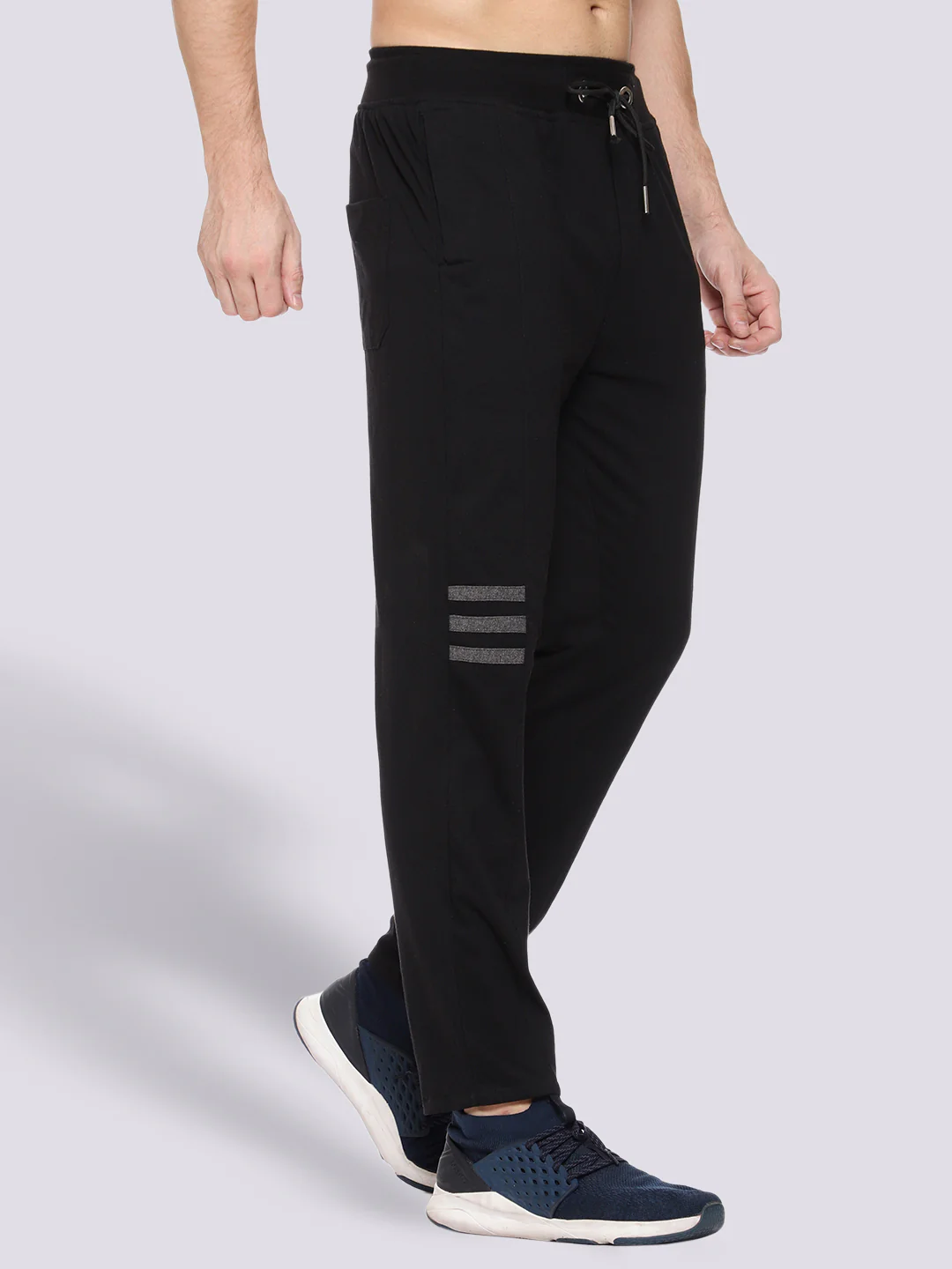 Black Cotton Track Pant For Men - Image 3