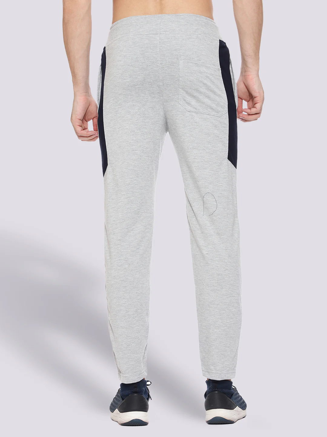 Grey Color-Blocked Cotton Track Pant for Men. - Image 4
