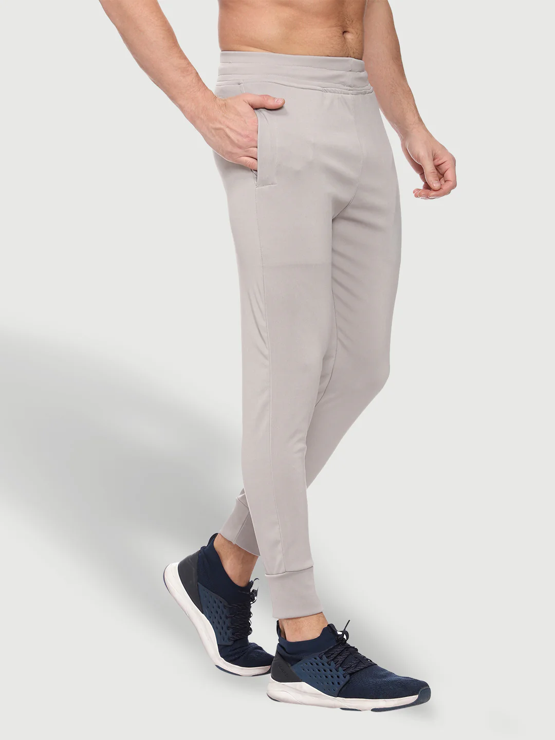 Rapid Dry Grey Solid Track Pant for Men - Image 3