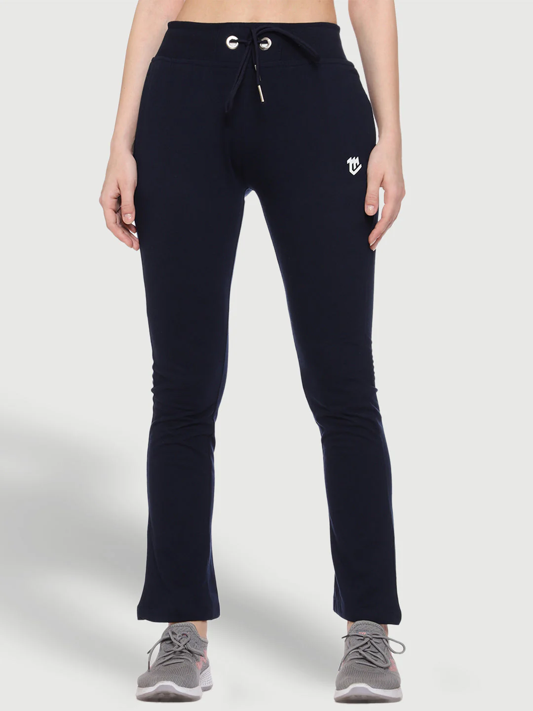 Blue Bell Bottom Cotton Track Pant For Women - Image 7