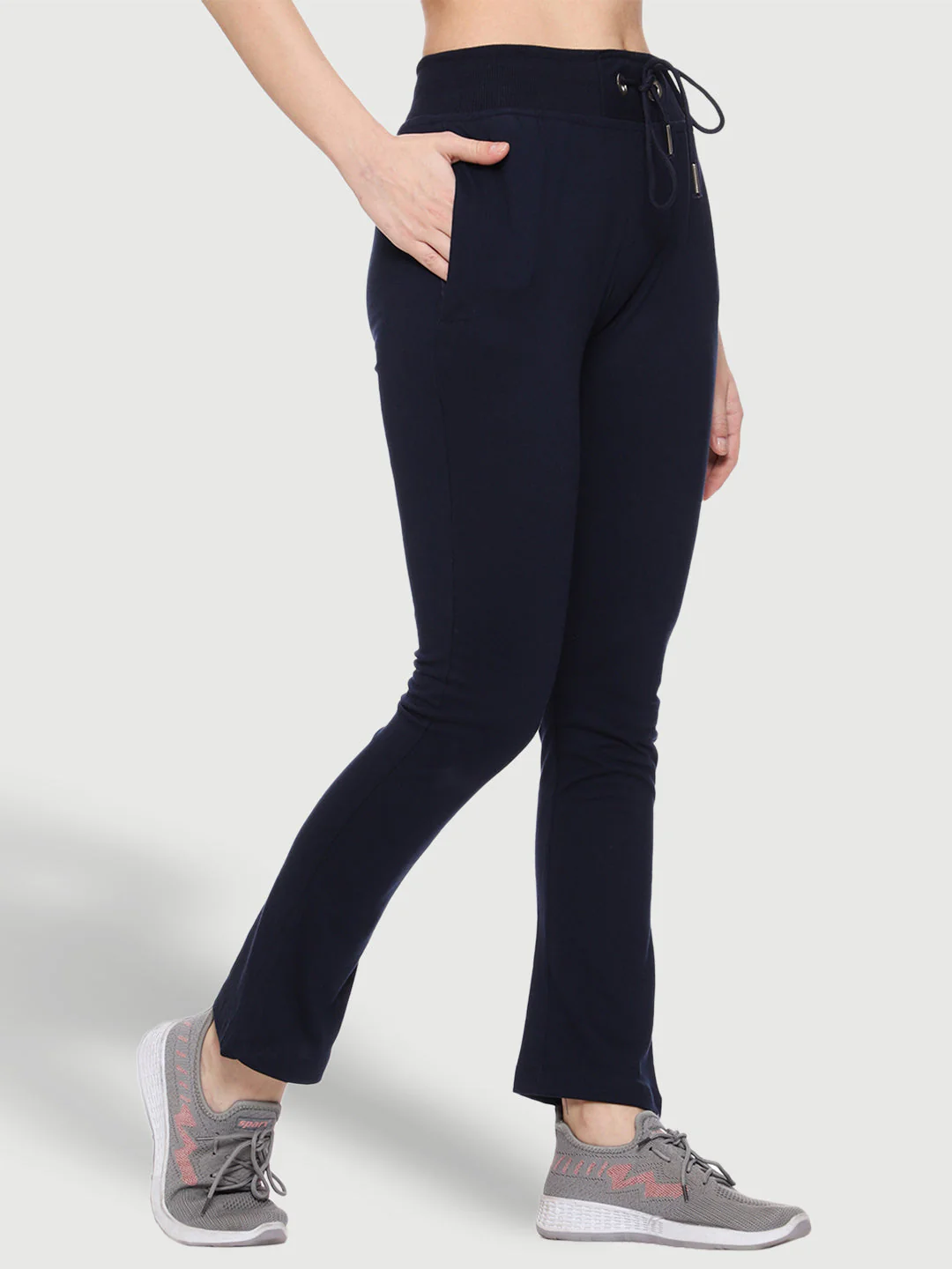 Blue Bell Bottom Cotton Track Pant For Women - Image 9