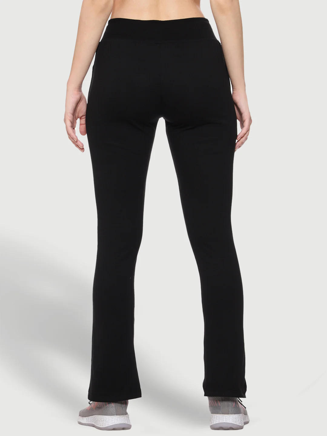 Bell Bottom Black Cotton Track Pant For Women - Image 6