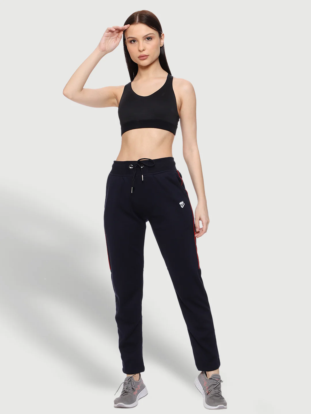 Stylish Striped Blue Cotton Track Pant For Women - Image 5