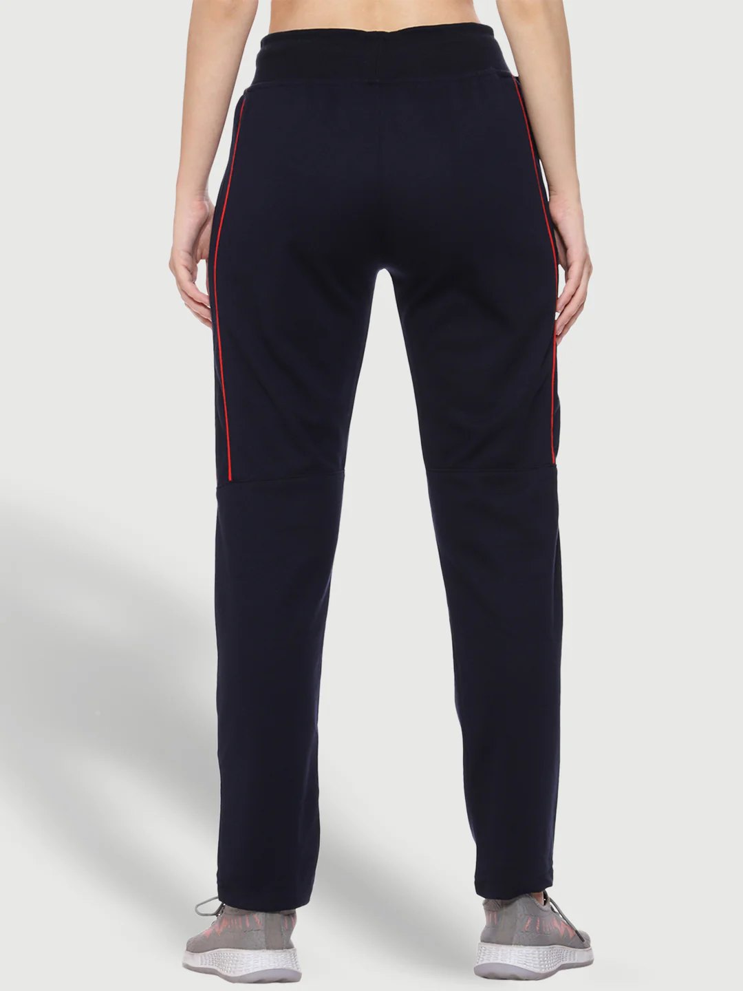 Stylish Striped Blue Cotton Track Pant For Women - Image 6