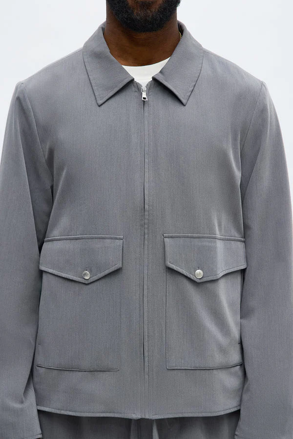 Twill Jacket for Men (Grey) - Image 3