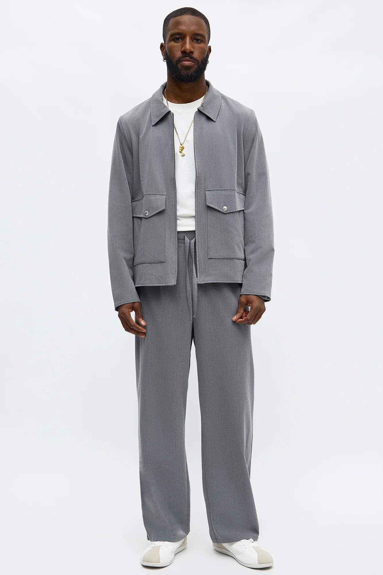 Twill Jacket for Men (Grey) - Image 4